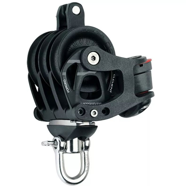 Harken 60mm Element Block, 3-scheibig, Klemme + Hundsfott